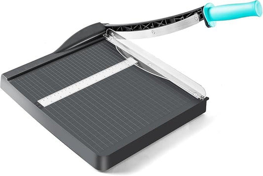 VUSIGN Guillotine Paper Cutter, 12" Heavy Duty Paper Trimmer, 18 Sheet Capacity Paper Slicer with Safety Guard and Blade Lock, Precision Paper Cutting Board for Cardstock, Photos, Office, Classroom