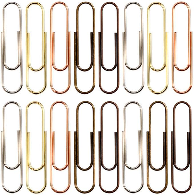 50 Pieces 50 mm Metal Paper Clips for Office School and Personal Use (Bronze)