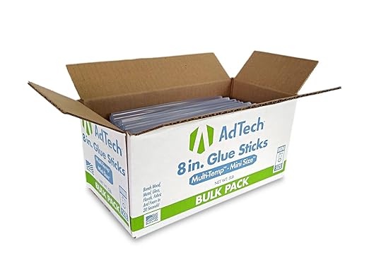 AdTech 8-Inch Mini Hot Glue Sticks, Clear | Multi-Temp, Strong Bonding Adhesive for Crafting, DIY & Repairs | Works with All Mini Glue Guns | Made in the USA
