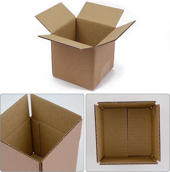 Shipping Boxes 4x4x4 Inches Small Corrugated Cardboard Boxes, 25 Pack