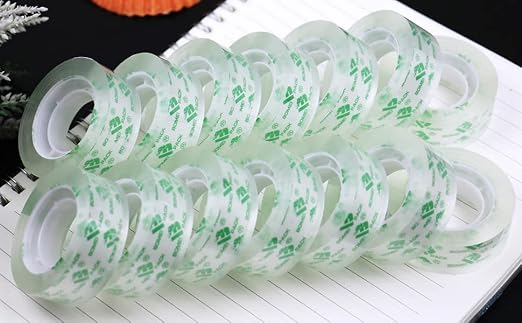 BOMEI PACK Crystal Clear Transparent Tape, 60 Rolls Transparent Stationery Tape Refills Rolls 3/4-Inch x 1000 inch, 1 inch Core, Clear Gift Wrapping Tape Refill Roll for Office, Home, School
