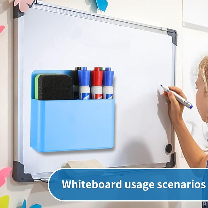 Camelmother 2Magnetic Marker Holder For Whiteboard Dry Erase Marker Holder For Office Refrigerator Fridge Classroom Must (Blue)