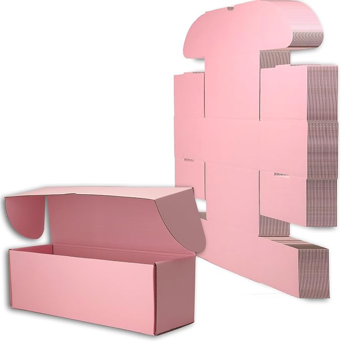 12x6x4 Shipping Boxes Pink Mailer Corrugated Cardboard Box Set of 25 | for Packaging, Literature, Packing, Mailing, Storage, Small Business, Moving, Gift, Supplies, Quick Fold, Tab Locking