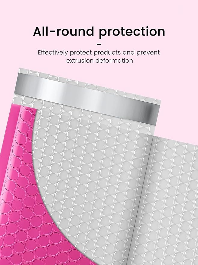 GSSUSA Pink Bubble Mailers 4x8 Inches 19200 Pack, Usable Size 4X7" Bubble Envelopes for Small Business, 1 Pallet Padded Envelope, Shipping Mailers, Packaging Bags, Mailing Envelopes, Shipping Supplies