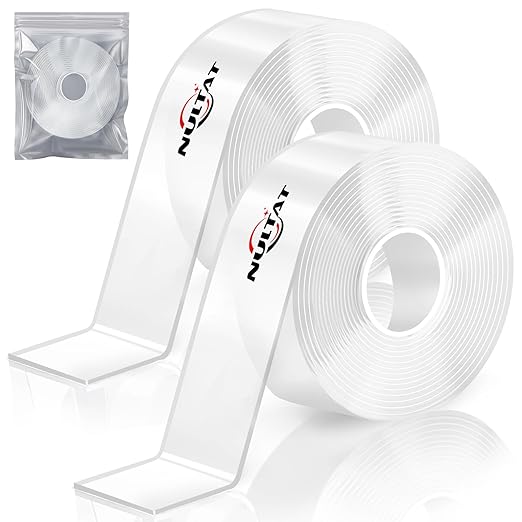 Double Sided Tape Heavy Duty, 1.18" x 120" Strong Nano Double Stick Tape, Removable, Washable, Reusable Adhesive Tapes for Wall, Clear Multipurpose Adhesive Mounting Tape (20FT)