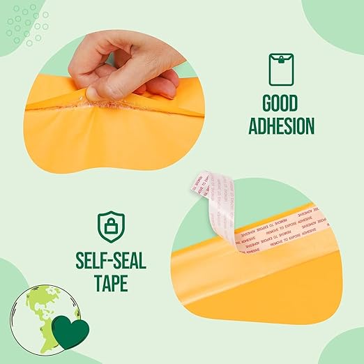 Fuxury Kraft Bubble Mailer 6x10 Inch 300 Pack Usable Size 6x9" Strong Adhesion Padded Envelopes,Self Seal Bubble Envelopes, Waterproof Cushioned Padded Mailers for Small Business,Bulk #0 Yellow