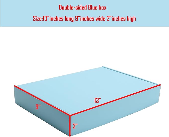 Blue Shipping Packaging Boxes Mailers E-Commerce Packing 20Pcs13×9×2 Inch | Corrugated cardboard Wraps,flat pre-folded easy assembly,online store daily shipping parcels,gifts boxes,cross-border mailing