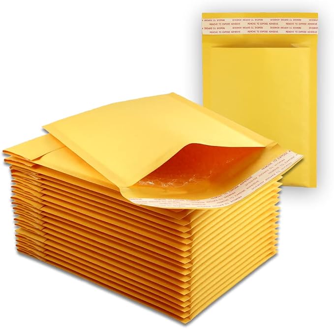5 EcoSwift Size #0 7.5 x 10 Kraft Bubble Mailers Self Sealing Bulk Padded Shipping Supplies Packaging Envelopes Bags DVD 7.5 inches by 10 inches