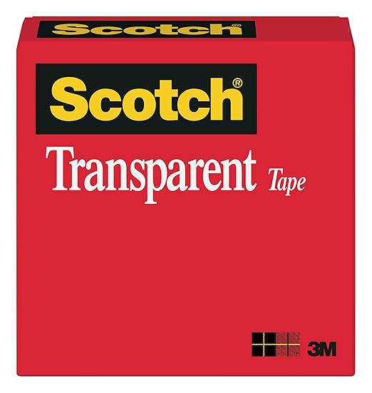 Scotch Transparent Tape, 3/4 in x 2592 in, 1 Roll