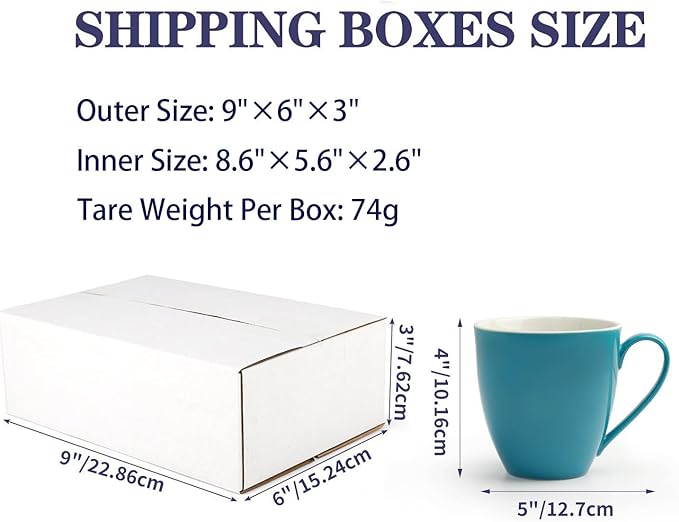 Shipping Boxes 9X6X3 Set of 40, White Corrugated Cardboard Box for Mailing Business Packaging
