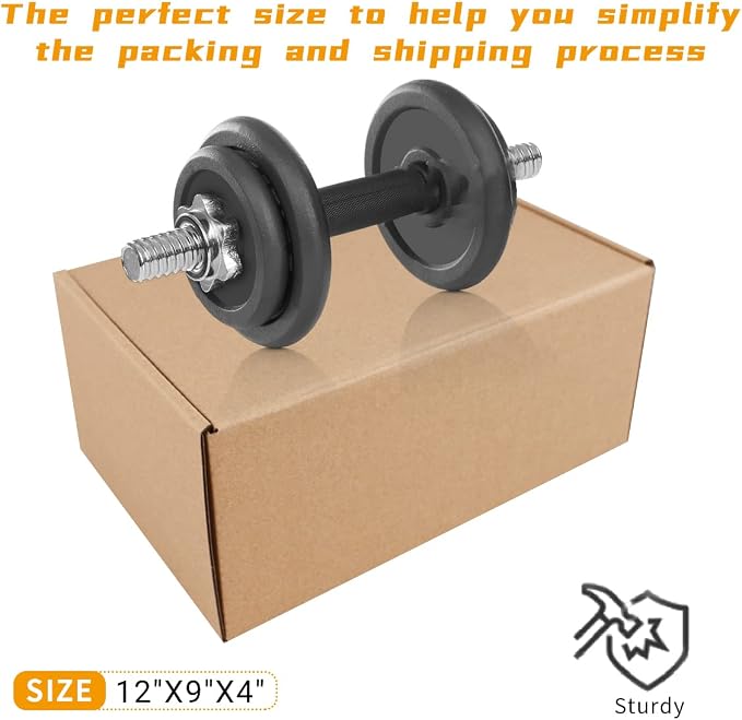 12"x9"x4"Shipping Boxes,60Pcs khaki Corrugated Cardboard Boxes. | Suitable E-Commerce Packaging, Shipping Packaging etc.