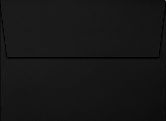LUXPaper A7 Invitation Envelopes | Peel & Press | 5 1/4" x 7 1/4" | Midnight Black | 80lb. Text | 50 Qty