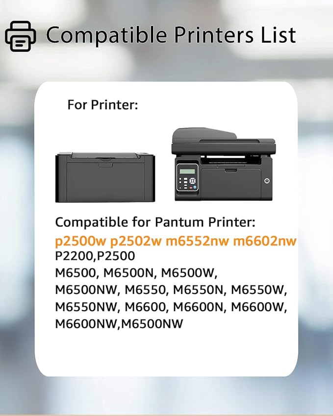 Compatible Toner Cartridge Replacement for Pantum PB-211 PB211 PB-211E PB211EV Toner Cartridge for Pantum P2500W P2200 M6500NW M6550NW M6600NW (Black 2-Pack)