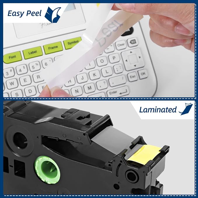 Labelife TZe-641 18mm Yellow Label Tape Replace for Brother P Touch TZe | TZ Tape 18mm 0.7 Laminated Yellow 3/4'' TZ641 for Ptouch PTD400 PT-D460BT PTD600 PT1880 Label Maker Refills, 4-Pack