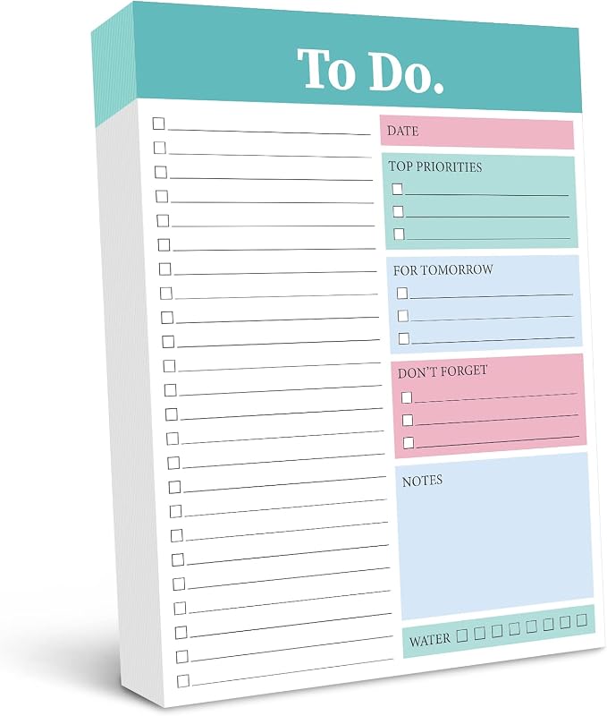 300 Sheets Daily to Do List Notepad Notebook Library Card to Do Planner Checklist Memo Writing Pad Schedule Reminder Office Homework Planner for Task, 6" x 8(To Do)