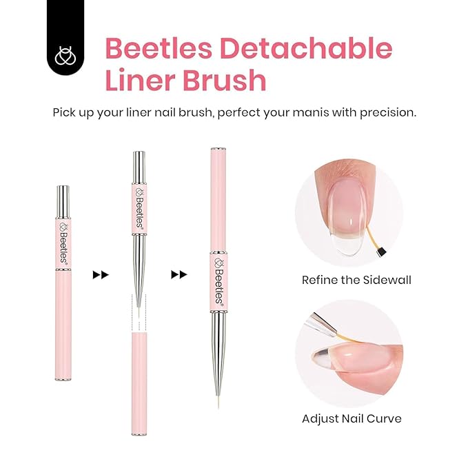 Beetles Builder Gel for Nails HEMA-Free with Nail Art Brush-7 in 1 Clear Building Gel,for Strengthening Thickening Extension Sensitive Nails,Beginner DIY UV Nail Salon at Home,Sheer Breeze