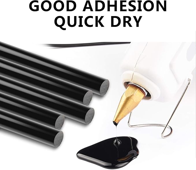ENPOINT 120pcs Black Hot Glue Sticks Bulk, 0.27"x4" Mini Hot Glue Sticks EVA Adhesive for Car Dent Repair Handmade DIY Art Craft Home Office Project Craftwork Fix & Repairs/Decoration