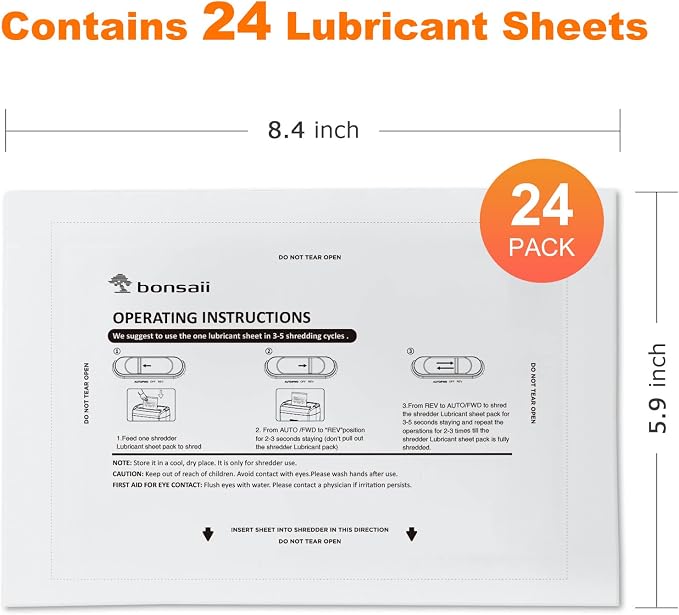Bonsaii 6-Sheet Micro-Cut Paper Shredder & 24 Pack Lubricant Sheets