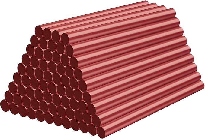 72 Pack Red Hot Glue Sticks Bulk, 0.27x4 Mini Wax Sticks for Stamp Seals Car Dent Repair Handmade DIY Art Craft Home Office Project Craftwork Fix & Repairs