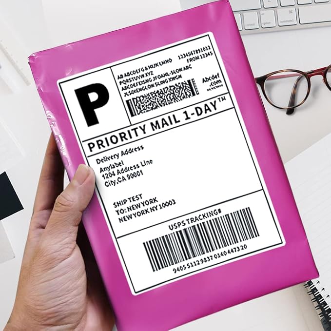 POLYSELLS 200 pcs 6x9 Inches Pink Poly Mailers Shipping Envelopes, Strong Adhesive Sealing, Waterproof, and Tear-resistant Postal Mailing Bags for Small Business, Clothes, Non-Fragile Items