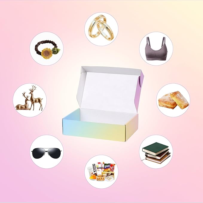 Shipping Boxes Small 7x5x2", Colorful Corrugated Cardboard Boxes 15 Pack, Mailer Boxes for Small Business Mailing Packaging