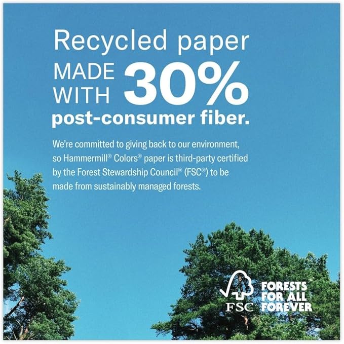 Hammermill Colored Paper, 20 lb Canary Printer Paper, 8.5 x 11-10 Ream (5,000 Sheets) - Made in the USA, Pastel Paper, 103341C