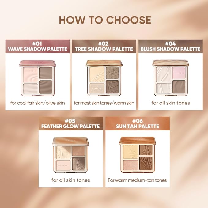 JUDYDOLL Contour Palette Highlighter Makeup Korean Makeup (01 Wave) | Multi-Use Highlight & Contour Makeup Palette, Travel Size Cool Toned Contour, Long Lasting Bronzer, Natural Matte Highlighter