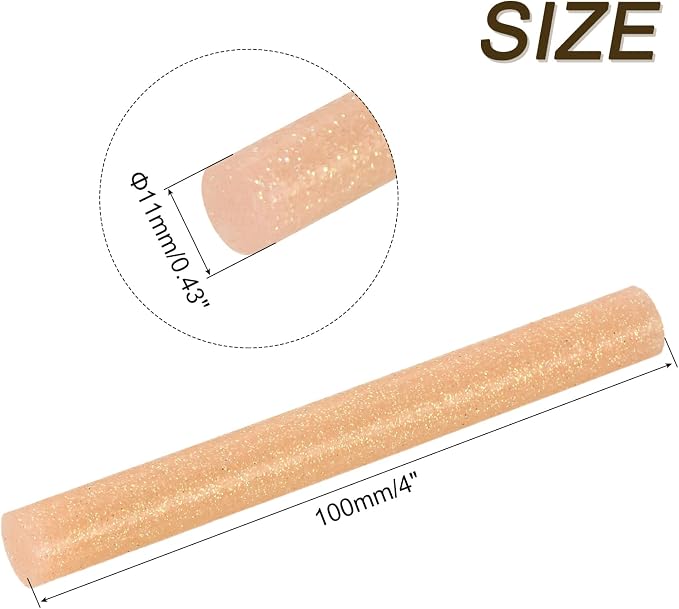 uxcell 30pcs Mini Hot Glue Gun Sticks 4-inch x 0.43-inch High Sticky Large Hot Glue Sticks for Glue Gun, Glitter Orange