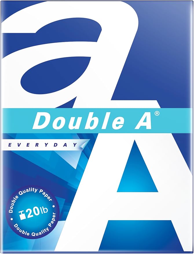 Double A Everyday Copy & Multipurpose Paper, Letter Size 8.5" x 11", Bright White, Smooth Finish for Inkjet & Laser Printers, Acid‑Free, High‑Quality Color & Black/White Printing