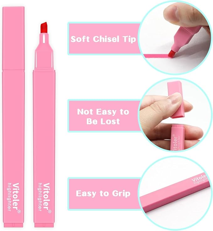 Bible Highlighters,Assorted Colors, Cute Paste Chisel Tip 8 pack | Chisel Tip,Aesthetic,No Bleed,Dry Fast, Bible Study for Planner Notes School Supplies