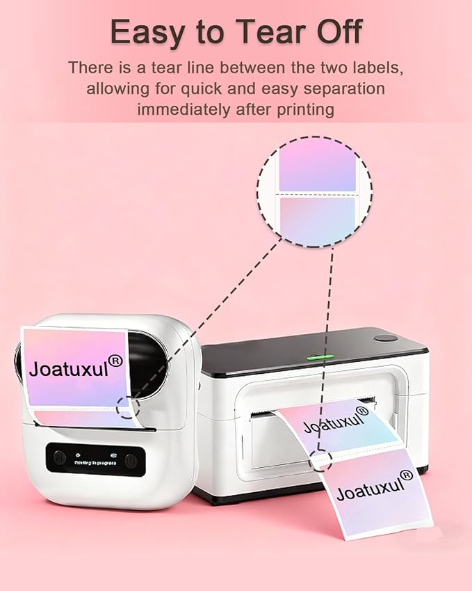 Thermal Labels, Compatible with T50M Pro/M110/M100/M220 Label Maker and Other 4x6 Thermal Printers for Shipping Barcode & Custom Stickers, Gradient Pink, 1.57×1.18 inch