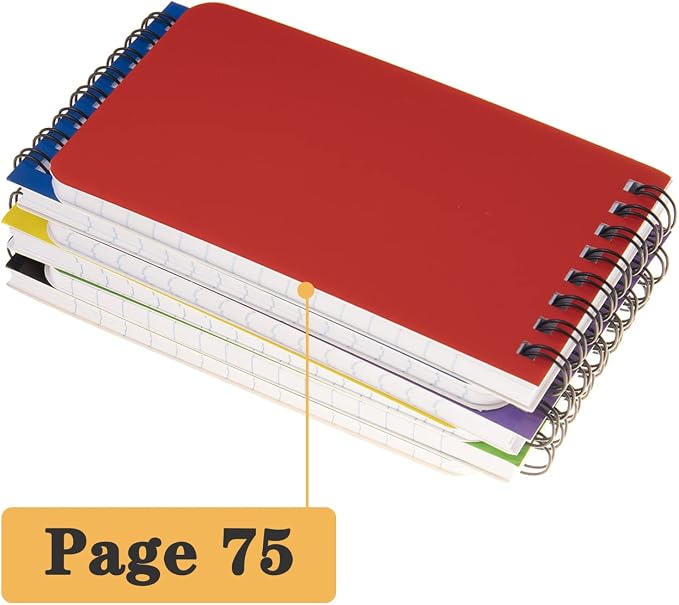 QiCheng 6pacs Pocket Notebook Mini Notepad Small Spiral Notebooks 3X5Inch | functionality PortabilityPortability convenience