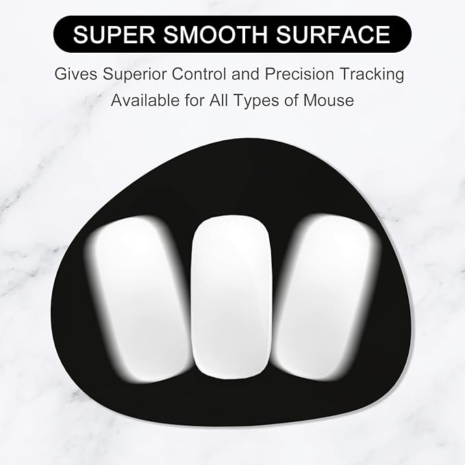 Hsurbtra Mouse Pad, Premium-Textured Small Oval Mousepad 8.7 x 7.1 Inch Black, Thick 3 mm Anti-Slip Waterproof Rubber Pretty Cute Computer Mat for Office Home Gaming Laptop Men Women Kids