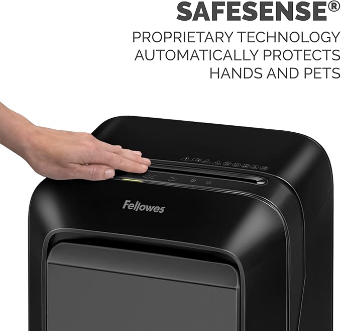 Fellowes LX210 P-4 Micro-Cut Paper Shredder, Jam-Proof Heavy-Duty Paper Shredder for Office, 16 Sheet Capacity, Black