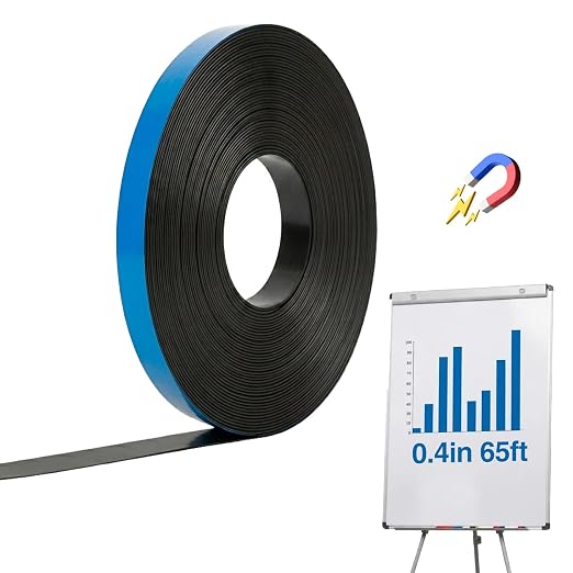 CHUNNIAO Blue Magnetic Whiteboard Strips for Classroom,School&Office Supplies,Fine Lines Highlighter Tape- 2/5 in x 65 Ft