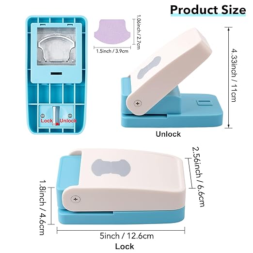 Tab Punch, Tab Puncher for Paper Crafts, DIY Index Tabs Puncher Loose Leaf Separator Label Punches for Planner Inserts, Bible Tabs, Journaling DIY Scrapbooking Notebook Handmade Craft Project