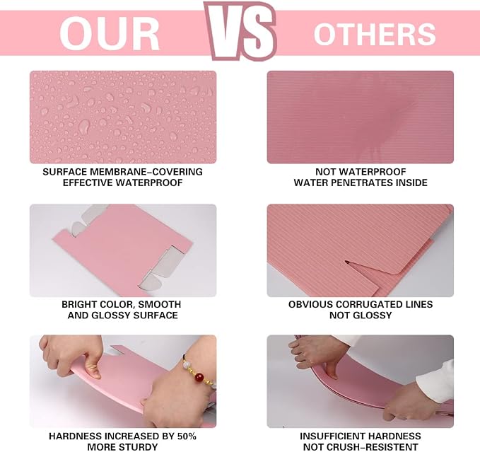 7x5x2 in Valentine's Day Shipping Boxes for Packaging Mailing, 30 Pack Pink Shipping Box Mailers for Small Business, Recyclable Small Corrugated Coardboard Boxes