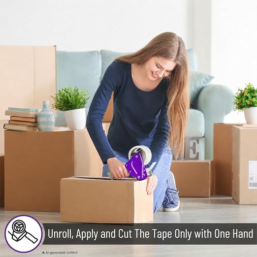 Mr. Pen- Heavy Duty Packing Tape Dispenser Gun, 2 Inch | 2 Pack with 2 Clear Tape Rolls, Handheld Tape Gun for Moving, Shipping, Sealing Boxes & Packaging