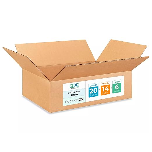 Large Shipping & Moving Boxes 20"L x 14"W x 6"H (25-Pack) - Extra Strength 200 lb vs Regular - Corrugated Moving Boxes Large for Delivering - Heavy Duty Moving Box - Packing Box by IDL Packaging | Extra Strength 200 lb vs Regular - Corrugated Moving Bo...