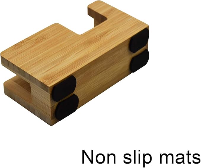 Enyuwlcm Bamboo Desk Tape Dispenser Natural Tape Dispenser with Open End Made of 100% Bamboo 1 Pack