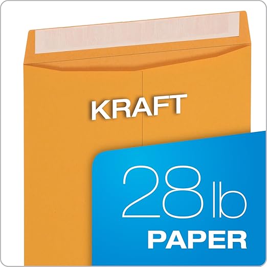 Columbian 9 x 12 Catalog Envelopes, 30 Pack, Document Envelopes with Self Seal Closure, Heavyweight 28 lb Paper, Self Sealing Envelopes for Mailing, Filing and Organizing, Brown Kraft