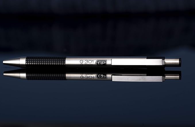 Zebra Pen G-301 Retractable Gel Pen, 0.7mm Medium Point, Stainless Steel Barrel, Textured Grip, Easy Glide Ink Provides a Smooth and Skipless Writing Experience, Black Ink, 12-Pack (41310)