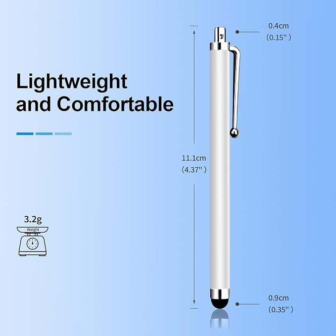 20 Pack Stylus Pen,Stylus Pen for Touchscreen High Precision and Sensitivity for Everyday Writing/Drawing,Universal Stylus Compatible with Touch Screens,White