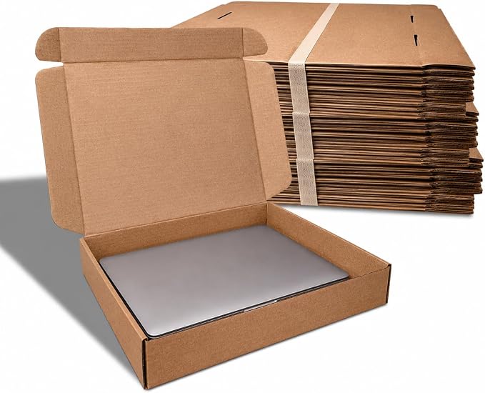Corrugated Shipping Boxes13x10x2Inches, 30Pack Kraft Cardboard Literature Mailers, Durable Small Business Mailing Boxes for Packaging & Shipping Supplies, Brown,Shipping boxes made from recycled paper