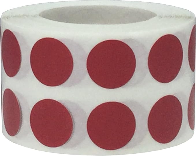 Cranberry 1/2" Inch Round Adhesive Labels 1,000 Color Coding Dot Stickers for Efficient Inventory Management, Crafting Projects, and Organizational Tasks in Offices, Schools, and Homes