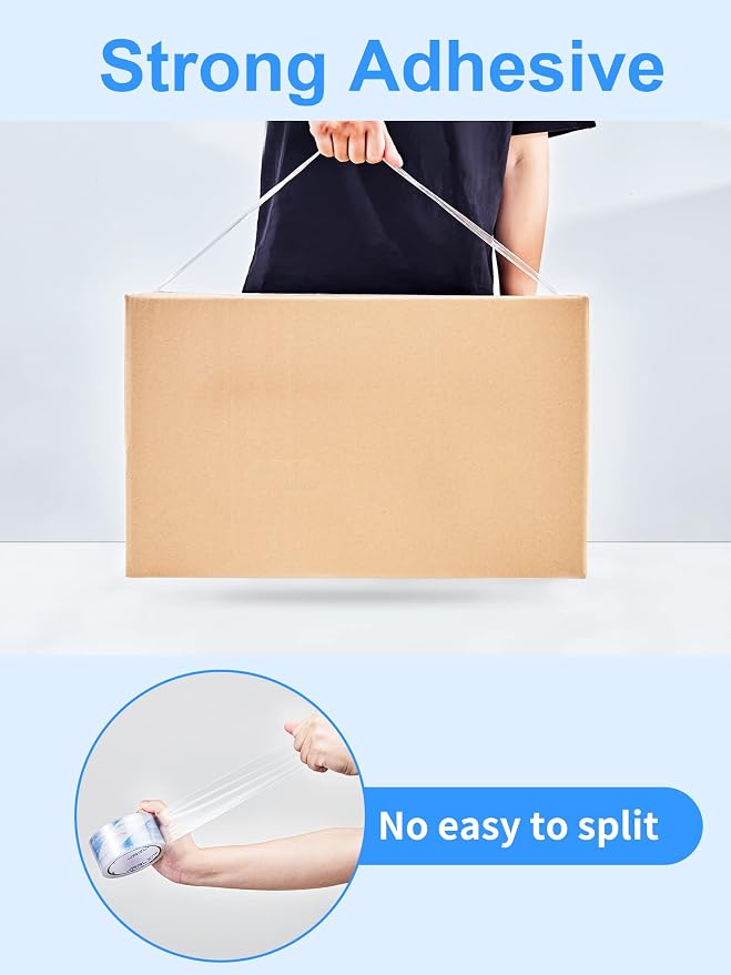 JARLINK 24 Rolls Ultra Clear Packing Tape | 2.7mil Thick and 1.88" Wide. 60 Yards per Roll, 1440 Total Yards. Heavy Duty Packaging Tape for Shipping and Moving