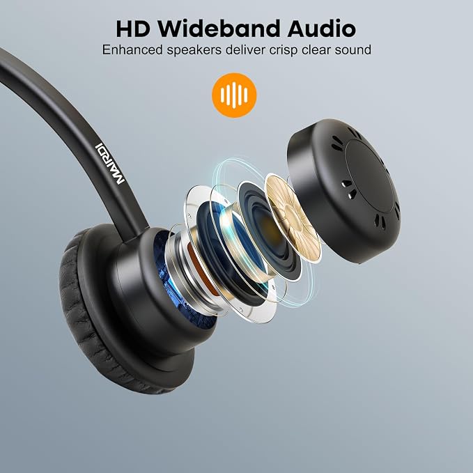 MAIRDI Phone Headset with Microphone Noise Canceling, Telephone Headset for Call Center, Office Headset with RJ9 & 3.5mm Jack for Landline Deskphone Cell Phone PC Laptop, Work for Polycom Avaya