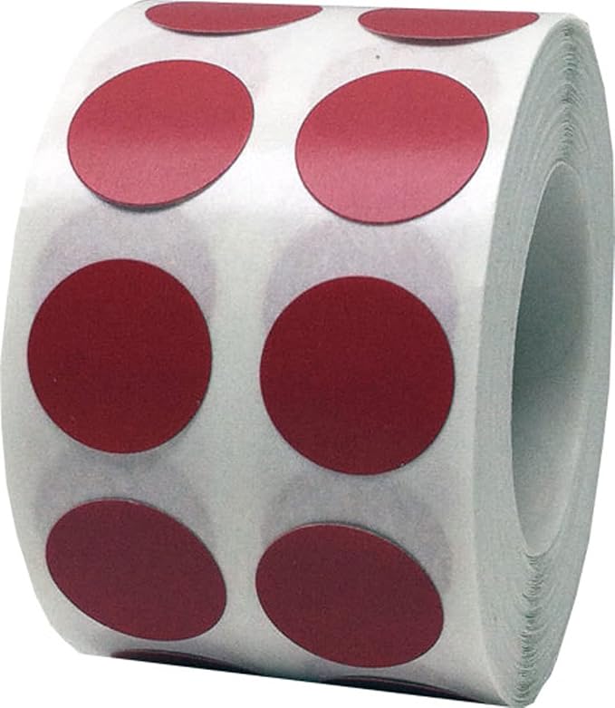 Cranberry 1/2" Inch Round Adhesive Labels 1,000 Color Coding Dot Stickers for Efficient Inventory Management, Crafting Projects, and Organizational Tasks in Offices, Schools, and Homes