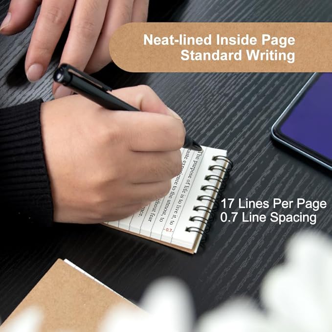 Pocket Notebooks, 3x5 Small Notepads, Mini Top Spiral Notebook, Little Size, Lined College Ruled Paper, Tiny Memo Pads for Home, Office, Work, School, Meeting, or Travel,6 Pack