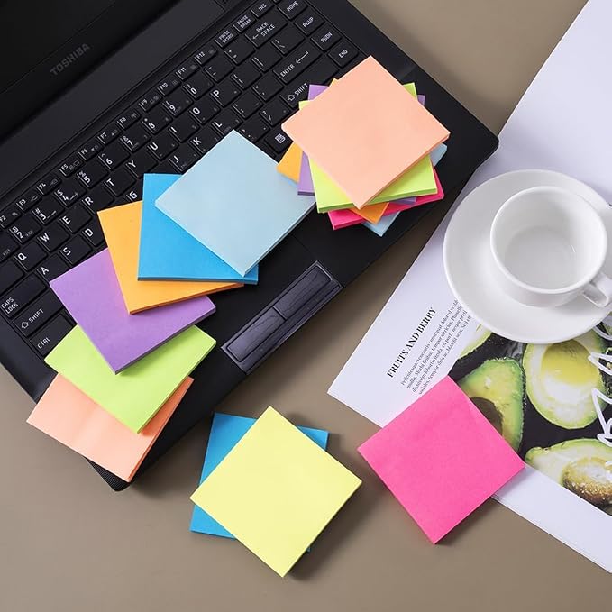 (16 Pack) Pop Up Sticky Notes 3x3 in Accordion Stickies,Bright Colors | Super Sticking Power Memo Pads